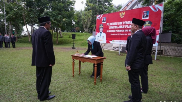 78 Pejabat Pemkot Mojokerto Dilantik di Puncak Tidar